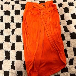 JLUXLABEL Bold Orange Knot Skirt